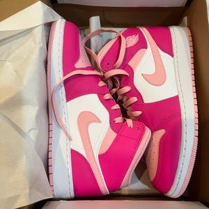 Pink Air Jordan 1 Mid (GS)